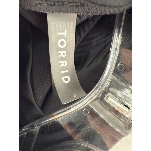 NEW TAGS Torrid Active Size 0 Black Snake Rose Wireless Cropped Piping Rashguard - Picture 10 of 12